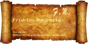 Fridrich Marinetta névjegykártya